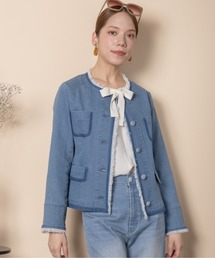 RESPEC（リスペック）の「ノーカラーデニムジャケット（デニムジャケット）」