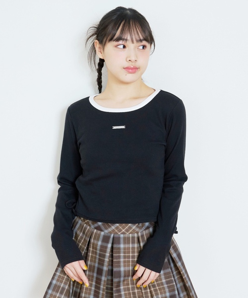 LOVETOXIC（ラブトキシック）の「【抗菌防臭】テレコ長袖T（Tシャツ/カットソー・キッズ・ブラック/オフホワイト/トップグレー・130cm/S:140cm/M:150cm/L:160cm）」の2枚目の写真