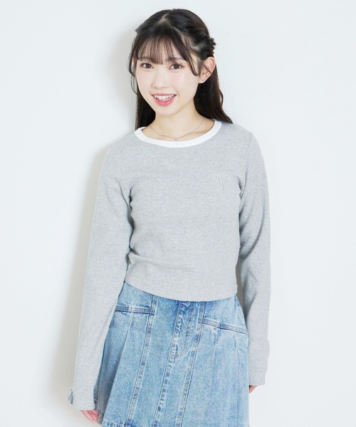 LOVETOXIC（ラブトキシック）の「【抗菌防臭】テレコ長袖T（Tシャツ/カットソー・キッズ・ブラック/オフホワイト/トップグレー・130cm/S:140cm/M:150cm/L:160cm）」の3枚目の写真