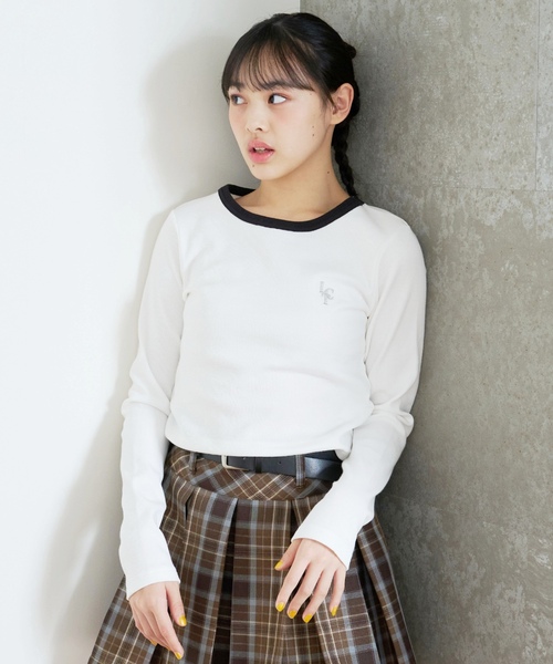 LOVETOXIC（ラブトキシック）の「【抗菌防臭】テレコ長袖T（Tシャツ/カットソー・キッズ・ブラック/オフホワイト/トップグレー・130cm/S:140cm/M:150cm/L:160cm）」の4枚目の写真