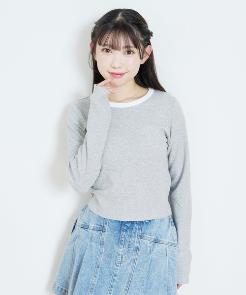 LOVETOXIC（ラブトキシック）の「【抗菌防臭】テレコ長袖T（Tシャツ/カットソー・キッズ・ブラック/オフホワイト/トップグレー・130cm/S:140cm/M:150cm/L:160cm）」の6枚目の写真