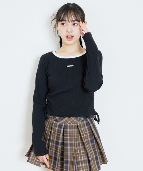 LOVETOXIC（ラブトキシック）の「【抗菌防臭】テレコ長袖T（Tシャツ/カットソー・キッズ・ブラック/オフホワイト/トップグレー・130cm/S:140cm/M:150cm/L:160cm）」の8枚目の写真