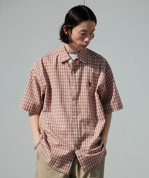 U.S. POLO ASSN.（ユーエスポロアッスン）の「U.S. POLO ASSN./ユーエスポロアッスン ブロードスモールチェック 半袖チェックシャツ 2026年春夏（シャツ/ブラウス・メンズ・グレー/ブルー/ライトグリーン/ベージュ・L/LL/M）」の3枚目の写真
