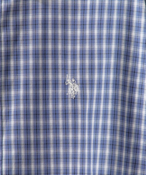 U.S. POLO ASSN.（ユーエスポロアッスン）の「U.S. POLO ASSN./ユーエスポロアッスン ブロードスモールチェック 半袖チェックシャツ 2026年春夏（シャツ/ブラウス・メンズ・グレー/ブルー/ライトグリーン/ベージュ・L/LL/M）」の10枚目の写真