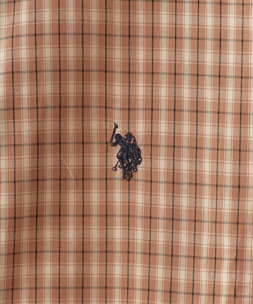 U.S. POLO ASSN.（ユーエスポロアッスン）の「U.S. POLO ASSN./ユーエスポロアッスン ブロードスモールチェック 半袖チェックシャツ 2026年春夏（シャツ/ブラウス・メンズ・グレー/ブルー/ライトグリーン/ベージュ・L/LL/M）」の8枚目の写真