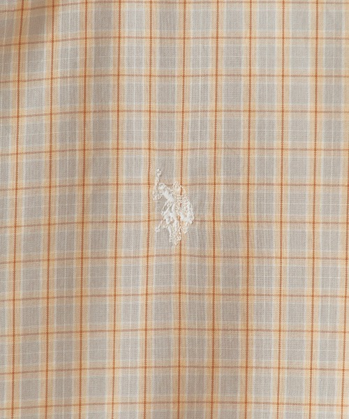 U.S. POLO ASSN.（ユーエスポロアッスン）の「U.S. POLO ASSN./ユーエスポロアッスン ブロードスモールチェック 半袖チェックシャツ 2026年春夏（シャツ/ブラウス・メンズ・グレー/ブルー/ライトグリーン/ベージュ・L/LL/M）」の7枚目の写真