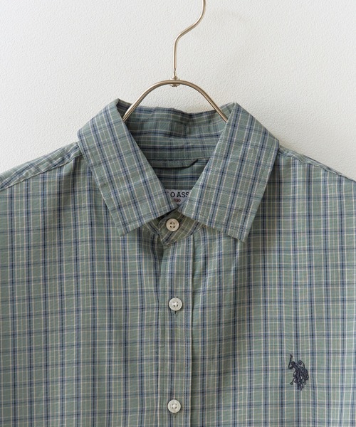 U.S. POLO ASSN.（ユーエスポロアッスン）の「U.S. POLO ASSN./ユーエスポロアッスン ブロードスモールチェック 半袖チェックシャツ 2026年春夏（シャツ/ブラウス・メンズ・グレー/ブルー/ライトグリーン/ベージュ・L/LL/M）」の11枚目の写真