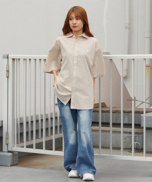 U.S. POLO ASSN.（ユーエスポロアッスン）の「U.S. POLO ASSN./ユーエスポロアッスン ブロードスモールチェック 半袖チェックシャツ 2026年春夏（シャツ/ブラウス・メンズ・グレー/ブルー/ライトグリーン/ベージュ・L/LL/M）」の19枚目の写真