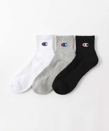 Champion（チャンピオン）の「【3足セット】Champion レディース メンズ Cマーク 消臭糸使用 足底パイル アーチサポート ショート丈 ソックス 92897500（ソックス/靴下）」
