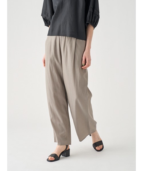 JOHN SMEDLEY(ジョンスメドレー)の「キュプラコットン ギャザーイージーワイドパンツ(その他パンツ・レディース・モカ・2/1)」の3枚目の写真