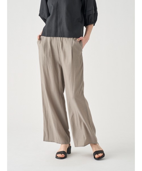 JOHN SMEDLEY(ジョンスメドレー)の「キュプラコットン ギャザーイージーワイドパンツ(その他パンツ・レディース・モカ・2/1)」の4枚目の写真