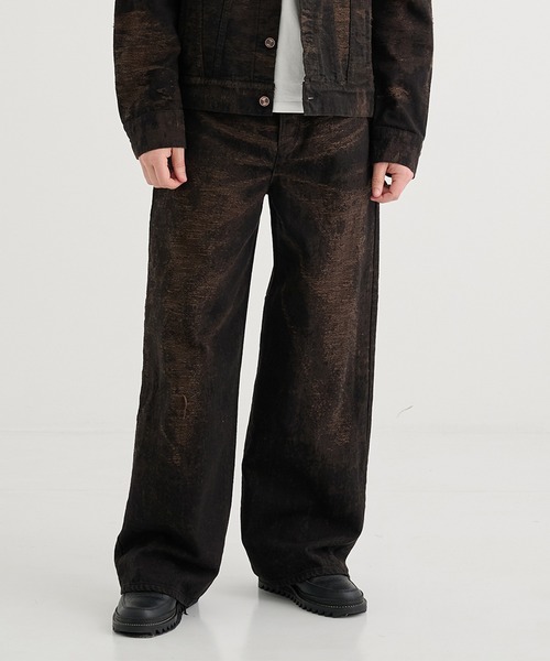 TAAKK（ターク）の「【TAAKK/ターク】Wide Denim（デニムパンツ・メンズ・インディゴブルー/ブラウン・3/2/1）」の2枚目の写真