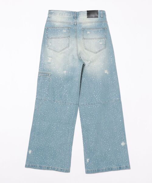 BREATH（ブレス）の「SCRIPT LOGO FADE RHINESTONE DENIM PANTS
