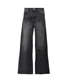 BREATH（ブレス）の「25FWM SCRIPT LOGO FADE RHINESTONE DENIM PANTS / BLK（デニムパンツ）」