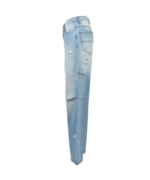 BREATH(ブレス)の「SCRIPT LOGO FADE RHINESTONE DENIM PANTS(デニムパンツ・メンズ・ライトブルー/ブラック・XX-LARGE/MEDIUM/SMALL/LARGE/X-LARGE)」の8枚目の写真