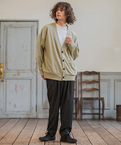 CAMBIO（カンビオ）の「mp14667-Classic Pinstripe Tapered Pants テーパードパンツ(S60326cmb)（スラックス・メンズ・ダークカーキ/ライトグレー/ブラック/グレイッシュベージュ・S/M/L）」の7枚目の写真