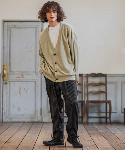 CAMBIO（カンビオ）の「mp14667-Classic Pinstripe Tapered Pants テーパードパンツ(S60326cmb)（スラックス・メンズ・ダークカーキ/ライトグレー/ブラック/グレイッシュベージュ・S/M/L）」の8枚目の写真
