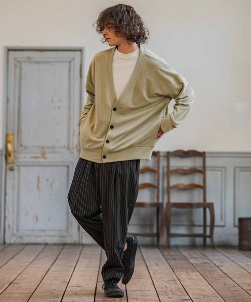 CAMBIO（カンビオ）の「mp14667-Classic Pinstripe Tapered Pants テーパードパンツ(S60326cmb)（スラックス・メンズ・ダークカーキ/ライトグレー/ブラック/グレイッシュベージュ・S/M/L）」の9枚目の写真