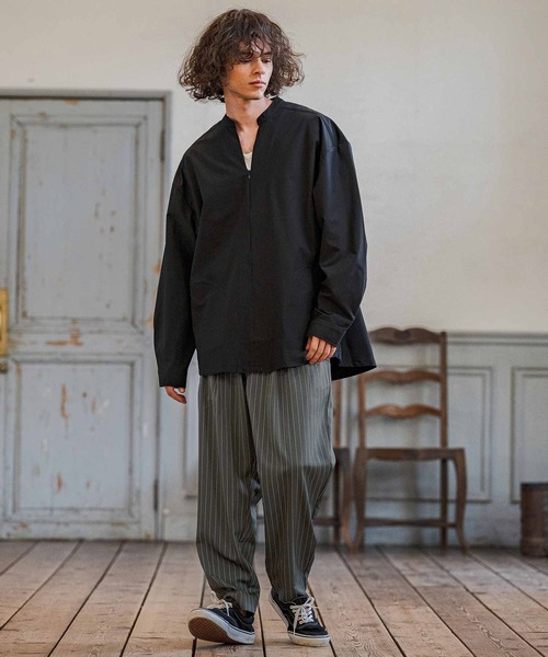 CAMBIO（カンビオ）の「mp14667-Classic Pinstripe Tapered Pants テーパードパンツ(S60326cmb)（スラックス・メンズ・ダークカーキ/ライトグレー/ブラック/グレイッシュベージュ・S/M/L）」の17枚目の写真