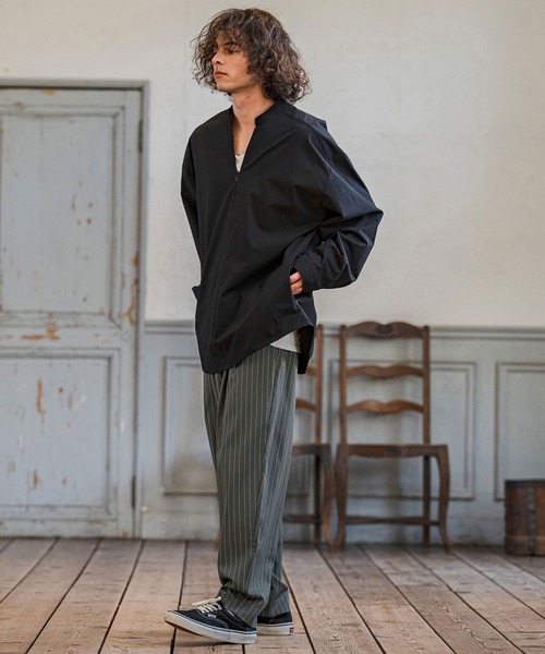 CAMBIO（カンビオ）の「mp14667-Classic Pinstripe Tapered Pants テーパードパンツ(S60326cmb)（スラックス・メンズ・ダークカーキ/ライトグレー/ブラック/グレイッシュベージュ・S/M/L）」の18枚目の写真