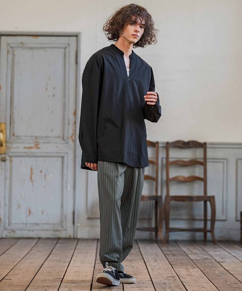 CAMBIO（カンビオ）の「mp14667-Classic Pinstripe Tapered Pants テーパードパンツ(S60326cmb)（スラックス・メンズ・ダークカーキ/ライトグレー/ブラック/グレイッシュベージュ・S/M/L）」の19枚目の写真
