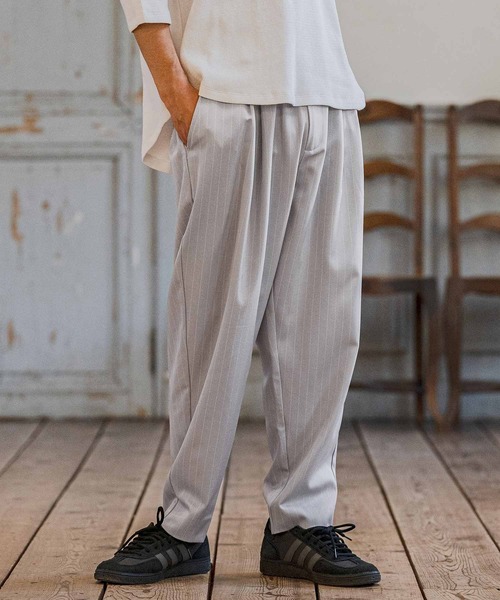 CAMBIO（カンビオ）の「mp14667-Classic Pinstripe Tapered Pants テーパードパンツ(S60326cmb)（スラックス・メンズ・ダークカーキ/ライトグレー/ブラック/グレイッシュベージュ・S/M/L）」の20枚目の写真