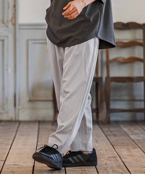 CAMBIO（カンビオ）の「mp14667-Classic Pinstripe Tapered Pants テーパードパンツ(S60326cmb)（スラックス・メンズ・ダークカーキ/ライトグレー/ブラック/グレイッシュベージュ・S/M/L）」の21枚目の写真