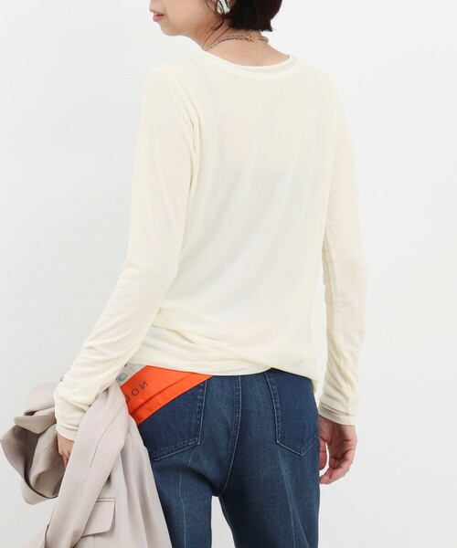 MICO COULIER（ミコクリエ）の「シアーフライス×チュールレイヤードプルオーバー（Tシャツ/カットソー・レディース・ベビーピンク/ライトグレー/キナリ・38）」の12枚目の写真