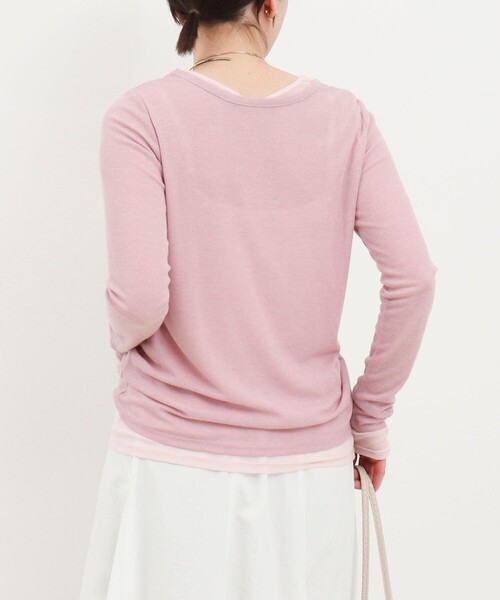 MICO COULIER（ミコクリエ）の「シアーフライス×チュールレイヤードプルオーバー（Tシャツ/カットソー・レディース・ベビーピンク/ライトグレー/キナリ・38）」の21枚目の写真