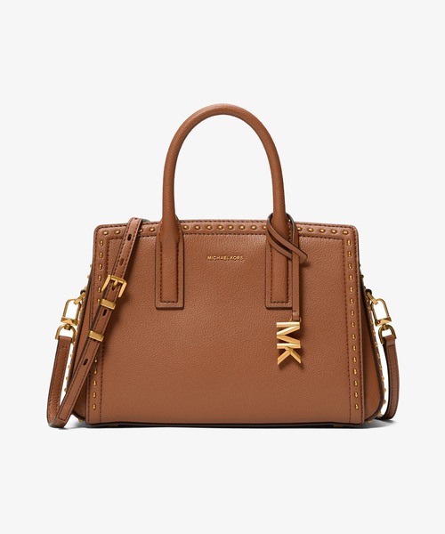 MICHAEL KORS(マイケルコース)の「LAILA スタッズレザー サッチェル スモール(ハンドバッグ・レディース・ブラウン系・FREE)」の1枚目の写真