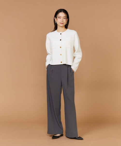 INED（イネド）の「ブークレヤーン クルーネックカーディガン（カーディガン/ボレロ・レディース・サックスブルー/オフホワイト・9号）」の7枚目の写真