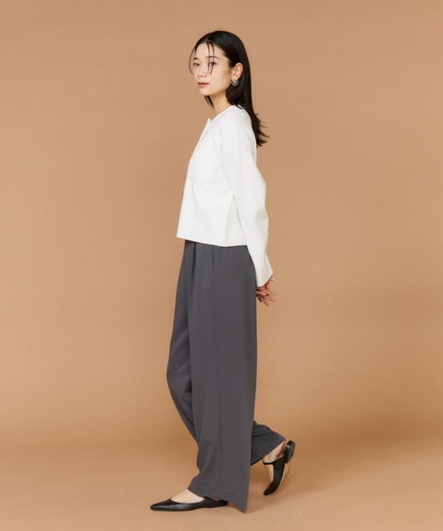 INED（イネド）の「ブークレヤーン クルーネックカーディガン（カーディガン/ボレロ・レディース・サックスブルー/オフホワイト・9号）」の9枚目の写真