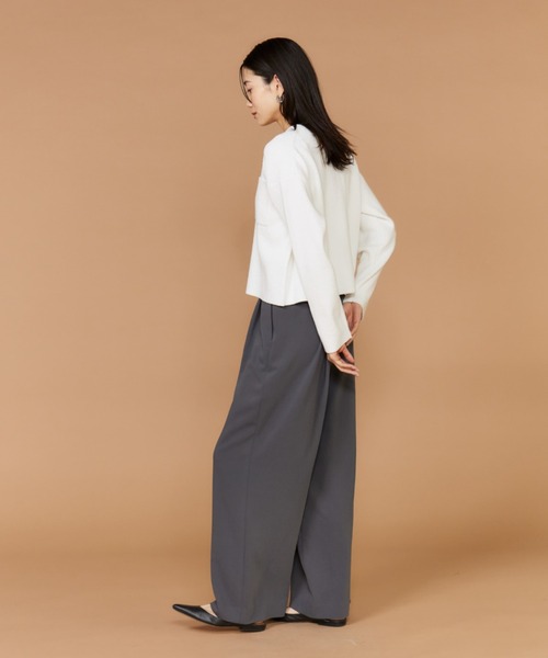 INED（イネド）の「ブークレヤーン クルーネックカーディガン（カーディガン/ボレロ・レディース・サックスブルー/オフホワイト・9号）」の10枚目の写真