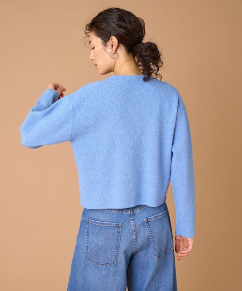 INED（イネド）の「ブークレヤーン クルーネックカーディガン（カーディガン/ボレロ・レディース・サックスブルー/オフホワイト・9号）」の14枚目の写真