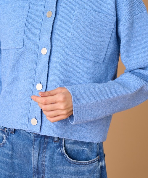 INED（イネド）の「ブークレヤーン クルーネックカーディガン（カーディガン/ボレロ・レディース・サックスブルー/オフホワイト・9号）」の17枚目の写真