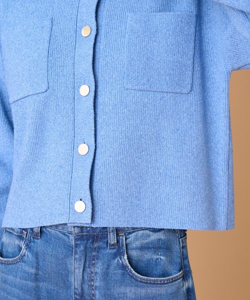 INED（イネド）の「ブークレヤーン クルーネックカーディガン（カーディガン/ボレロ・レディース・サックスブルー/オフホワイト・9号）」の18枚目の写真