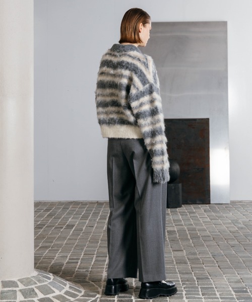 CREDONA(クレドナ)の「MOHAIR BORDER KNIT/モヘヤボーダーニット(ニット/セーター・レディース・ベージュ/グレー・FREE)」の13枚目の写真