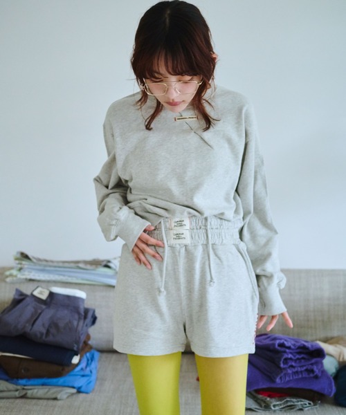 common gull products.(コモンガルプロダクツ)の「私の名前のスウェットハーフパンツ(その他パンツ・レディース・杢グレー/ネイビー/ライトブルー・SMALL/MEDIUM/LARGE)」の7枚目の写真