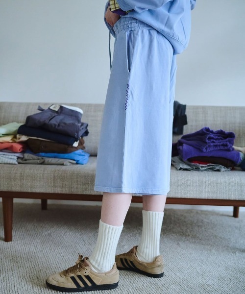 common gull products.(コモンガルプロダクツ)の「私の名前のスウェットハーフパンツ(その他パンツ・レディース・杢グレー/ネイビー/ライトブルー・SMALL/MEDIUM/LARGE)」の14枚目の写真