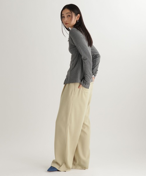 studio CLIP（スタディオクリップ）の「【daily CLIP】カットレイヤードフリフリカーディガン（カーディガン/ボレロ・レディース・チャコール/オフホワイト/レッド・FREE）」の16枚目の写真