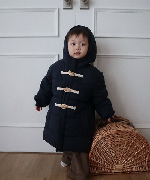MUSINSA STANDARD KIDS（ムシンサスタンダードキッズ）の「フードパーカーダッフルダウンジャケット [ネイビー]（ブルゾン・レディース・その他・110/120/160/150/130/140）」の4枚目の写真