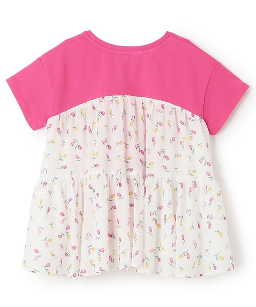 kate spade new york kids（ケイトスペードニューヨーク）の「チューリップブルームズ切り替えカットソー（Tシャツ/カットソー・キッズ・チェリーピンク・120cm/110cm/160cm/150cm/140cm/130cm）」の2枚目の写真