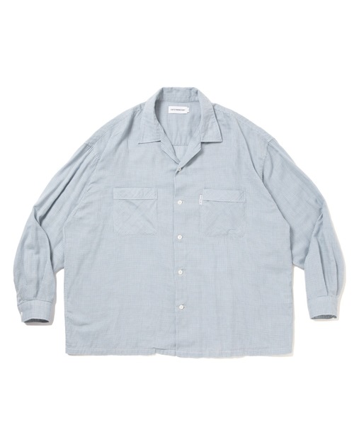 COOTIE PRODUCTIONS（クーティープロダクションズ）の「Double Gauze Check Open Collar L/S Shirts（シャツ/ブラウス・メンズ・サックスブルー/ホワイト系その他・SMALL/MEDIUM/LARGE）」の2枚目の写真
