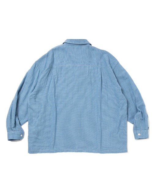 COOTIE PRODUCTIONS（クーティープロダクションズ）の「Double Gauze Check Open Collar L/S Shirts（シャツ/ブラウス・メンズ・サックスブルー/ホワイト系その他・SMALL/MEDIUM/LARGE）」の6枚目の写真