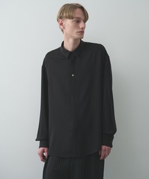 CULLNI(�N���j)��Double Cloth Chin Tab Long Sleeve Shirt(�V���c/�u���E�X)