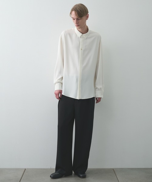 Double Cloth Chin Tab Long Sleeve Shirt（シャツ/ブラウス）｜CULLNI