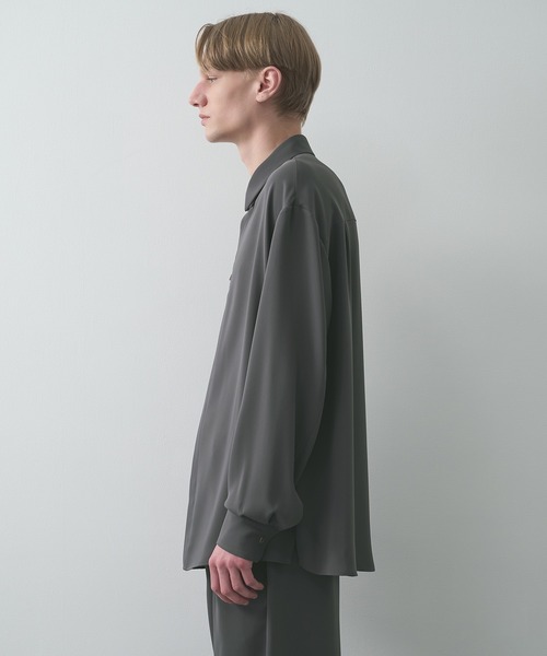 CULLNI(クルニ)の「Double Cloth Chin Tab Long Sleeve Shirt(シャツ/ブラウス・メンズ・ブラック/ホワイト/グレー・1/2)」の20枚目の写真