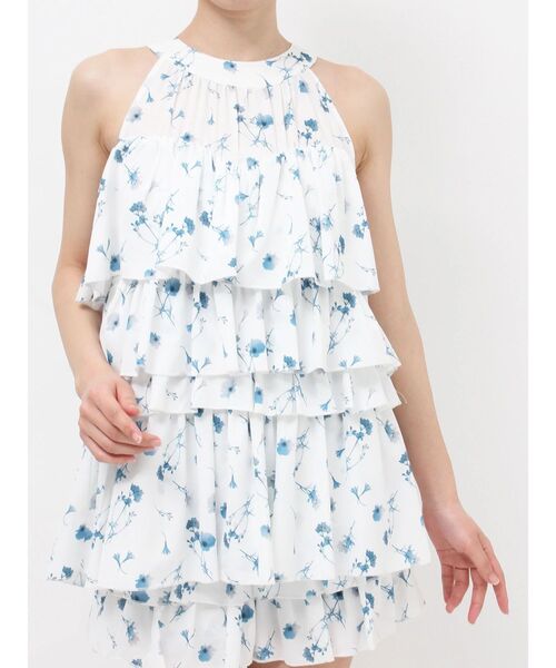 RESEXXY（リゼクシー）の「【memorif.】フラワーアメスリラッフルチュニック【セットアップ着用可能】（その他トップス・レディース・イエロー/ホワイト・FREE）」の4枚目の写真