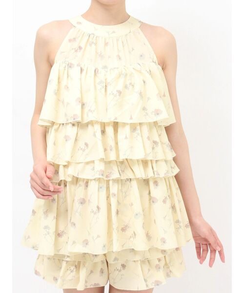 RESEXXY（リゼクシー）の「【memorif.】フラワーアメスリラッフルチュニック【セットアップ着用可能】（その他トップス・レディース・イエロー/ホワイト・FREE）」の3枚目の写真