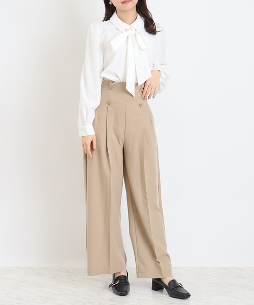 ASTORIA ODIER（アストリアオディール）の「リボンタイシャツブラウス（シャツ/ブラウス・レディース・ミント/ホワイト/ブルー・MEDIUM）」の18枚目の写真